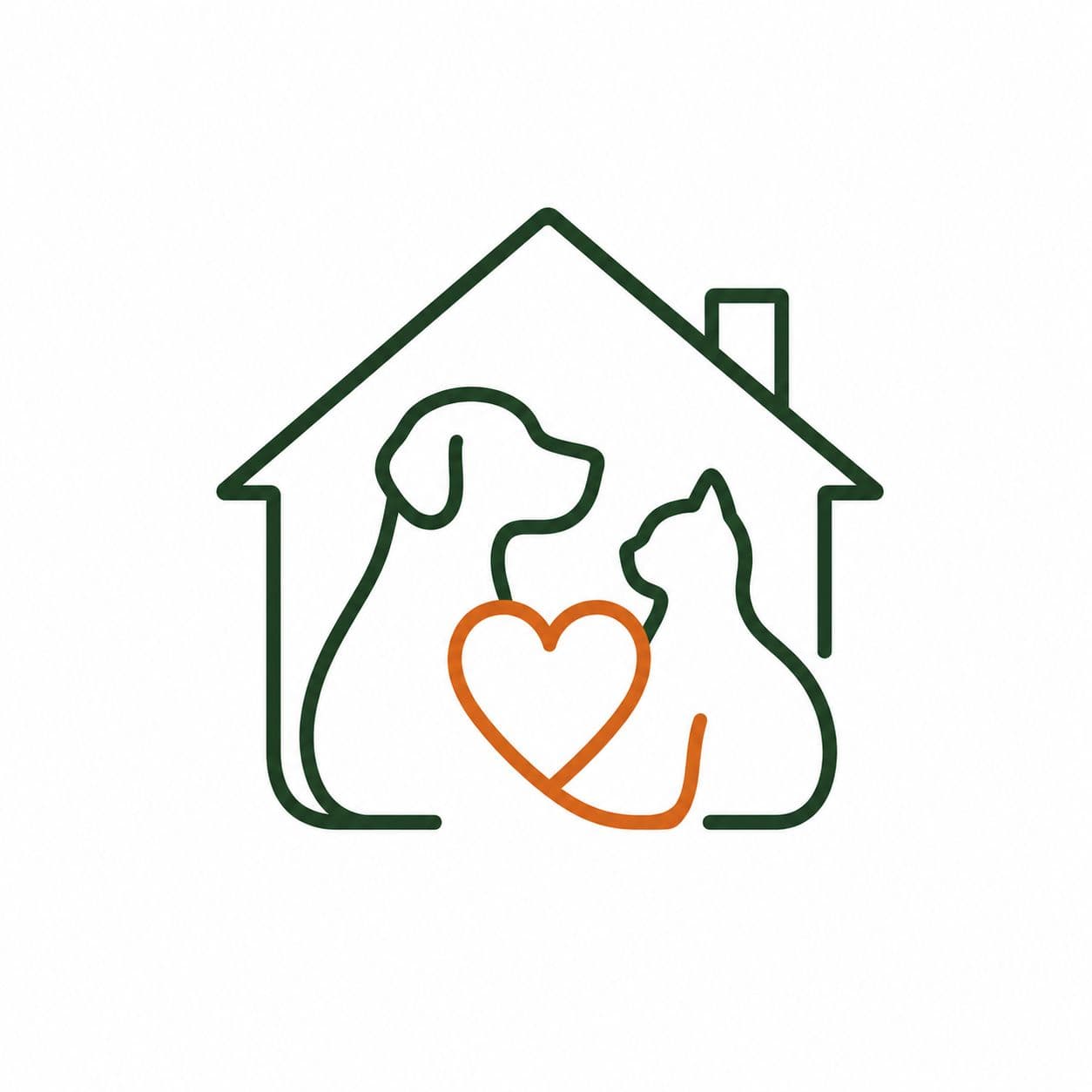 Logo Helpets : un chien et un chat protégés dans une maison